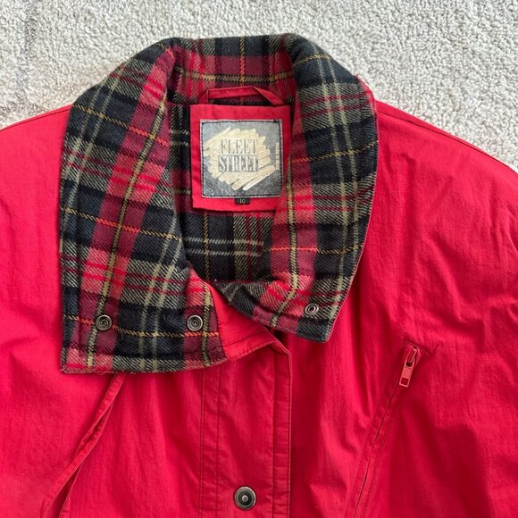 Vintage 90s Red Fleet Street Full-Length Insulated & Belted Winter Coat  Sz 10 - Picture 5 of 9